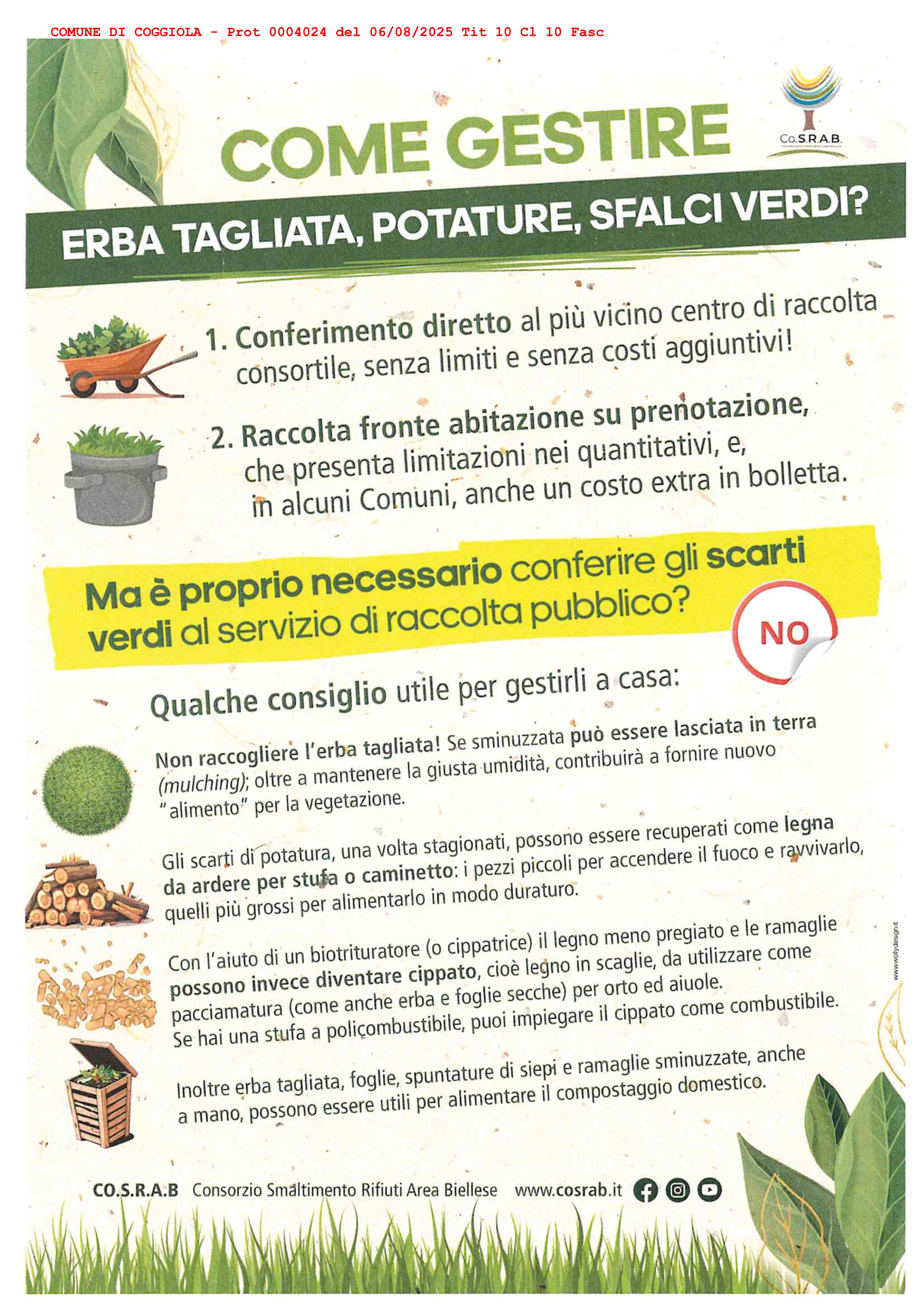 Come gestire sfalci verdi e potature