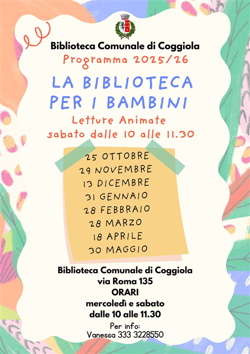 La Biblioteca per i bambini - Letture animate 2025/2026